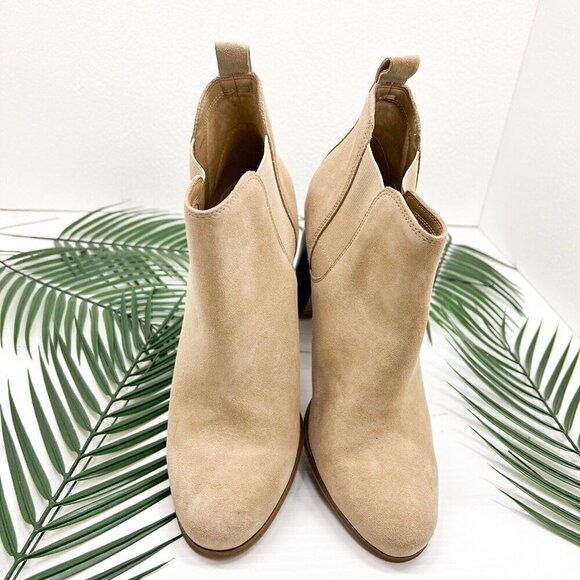 Michael Michael Kors Evaline Brown Suede Chelsea Heeled Booties Size 9.5M NWOB - Picture 2 of 16